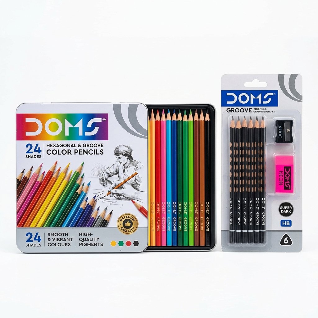 DOMS Glider Smooth Ballpoint Pens (Pack of 10 Blue/Black)