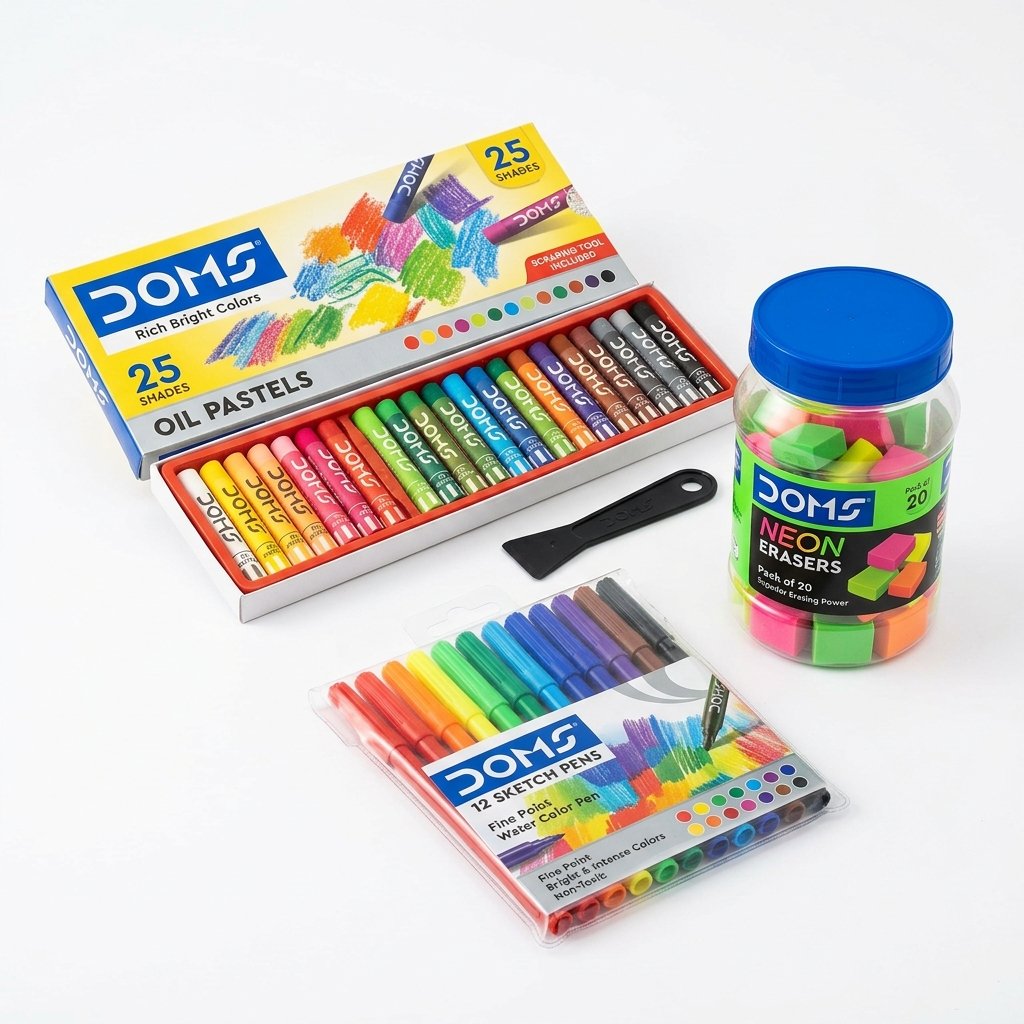 DOMS Non-Toxic Modeling Clay (6 Vivid Colors with 2 Sculpting Tools)